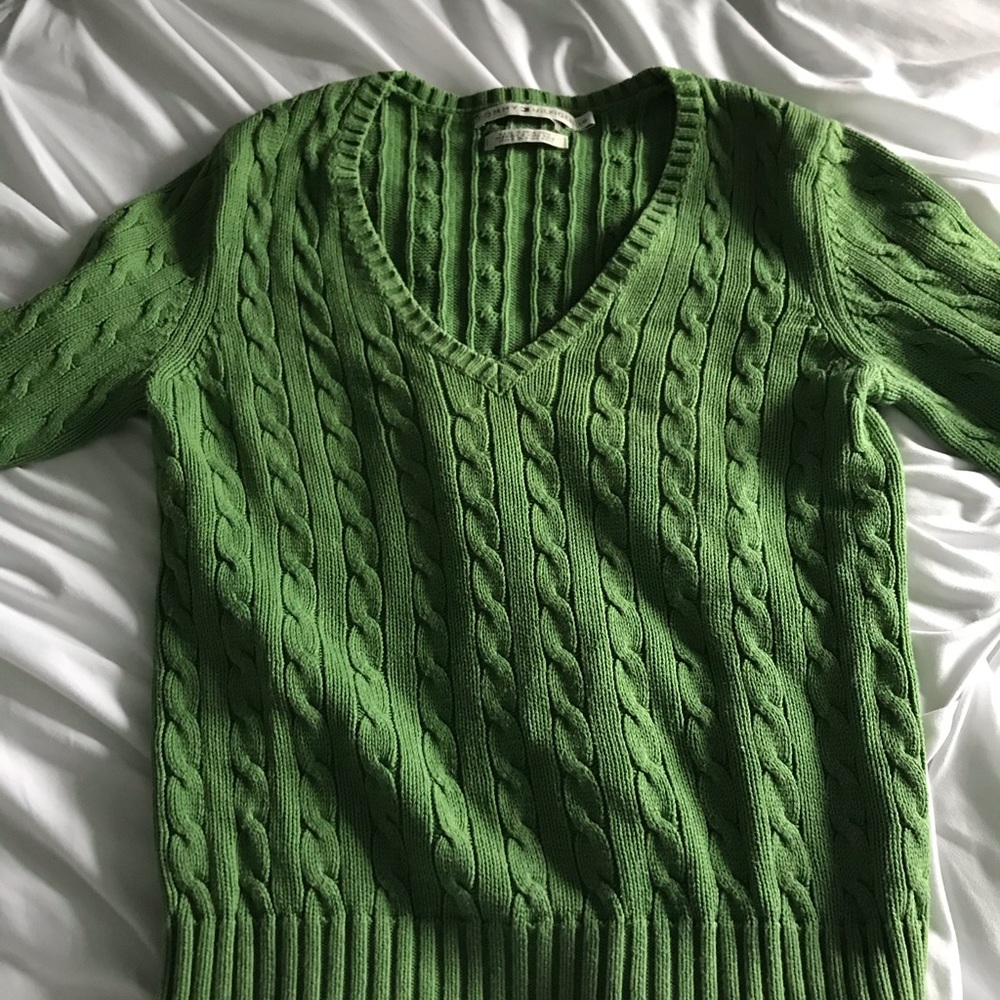 Green V Neck Sweater